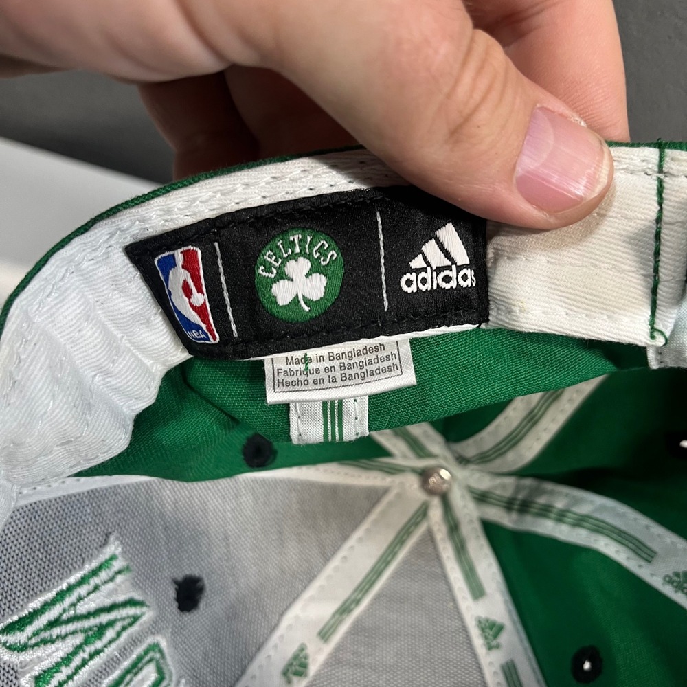 Adidas Boston Celtics NBA Basketball Hat Green Black Adjustable Strapback Cap - Picture 8 of 9